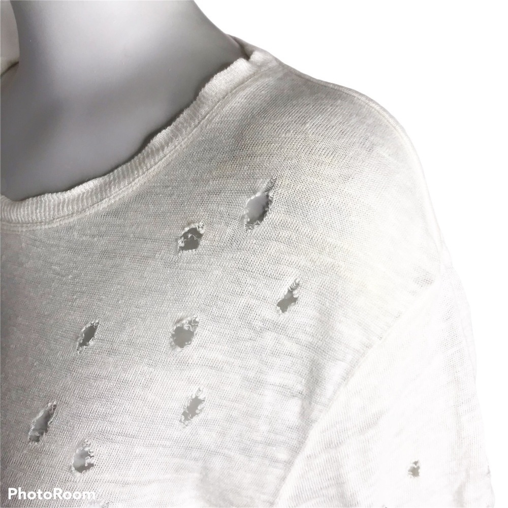 Iro Clay Distressed Tee In Ecru White Size M - image 8